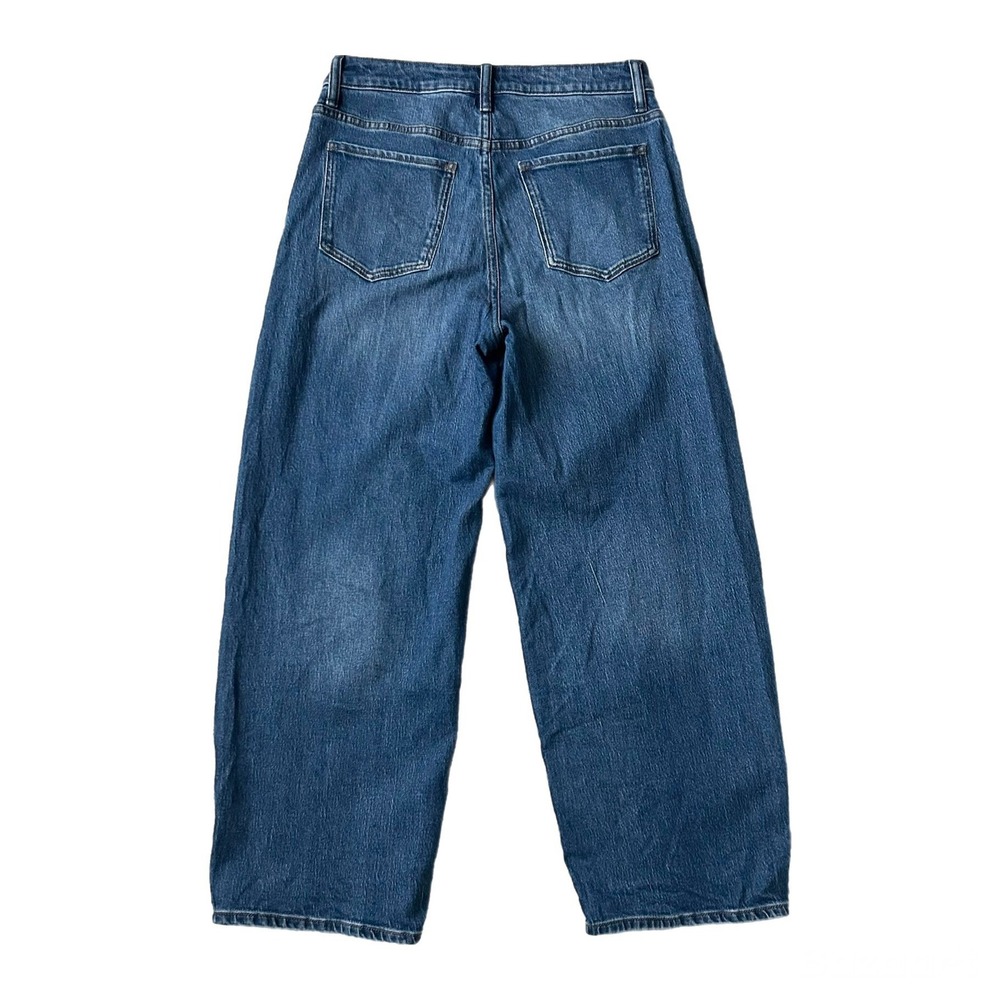 Quince Bella Stretch Barrel Jeans Atlantic Blue High Rise Wide Leg Size 30 - Picture 4 of 8